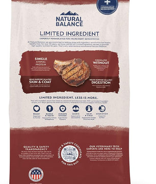Natural Balance Limited Ingredient Adult Dry Dog Food with Healthy Grains, Beef & Brown Rice Recipe, 4 Pound (Pack of 1)