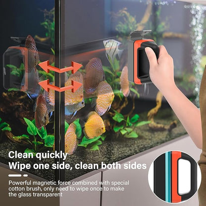 hygger Fish Tank Magnetic Glass Cleaner Two Detachable Algae Scraper for Aquarium Fish Tank，Floating Scrubber Brush Glass Algae Magnet Cleaning Tool for Small Aquariums Tank