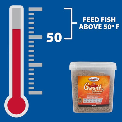 The Pond Guy Growth & Vibrance Fish Food for Show Quality Koi & Goldfish, Premium Protein Floating Pellets for Balanced Nutrition, 2 lbs