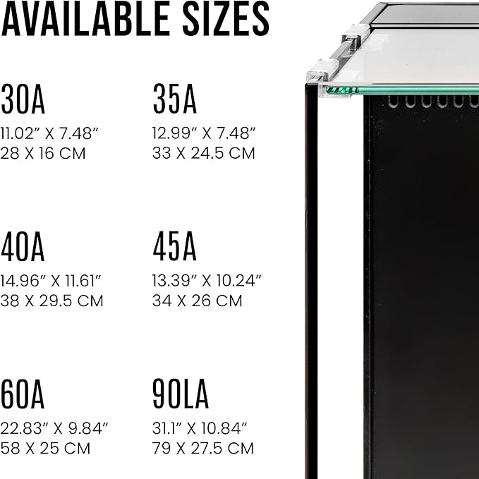 Ultum Nature Systems Tank Lid for Rimless Aquariums - Ultra Clear Glass Cover With Clips - 30A Dual AIO
