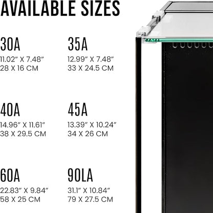 Ultum Nature Systems Tank Lid for Rimless Aquariums - Ultra Clear Glass Cover With Clips - 30A Dual AIO