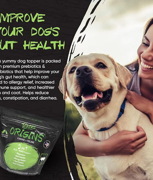 Origins 5-in-1 Dog Supplement - Powdered Food Topper w/Natural Heirloom Pork Protein- Supports Healthy Digestion, Skin, and Coat - Helps Reduce Itching & Joint Inflammation (2 lbs)