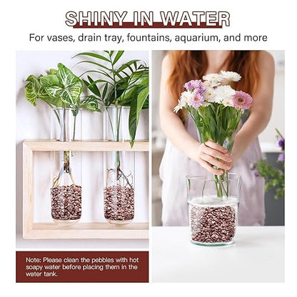 NUPICK 6 lbs Pebbles for Indoor Plants, 1/5 Inch Pea Gravel for Fish Tank, Polished Decorative Rocks for Succulent, Natural River Stones for Vases, Cactus, Landscaping, Bird Bath, Aquarium, Red