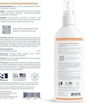 Veterinary Formula Clinical Care Antiseptic and Antifungal Medicated Spray for Dogs & Cats, 8 Fl Oz (1 Pack)