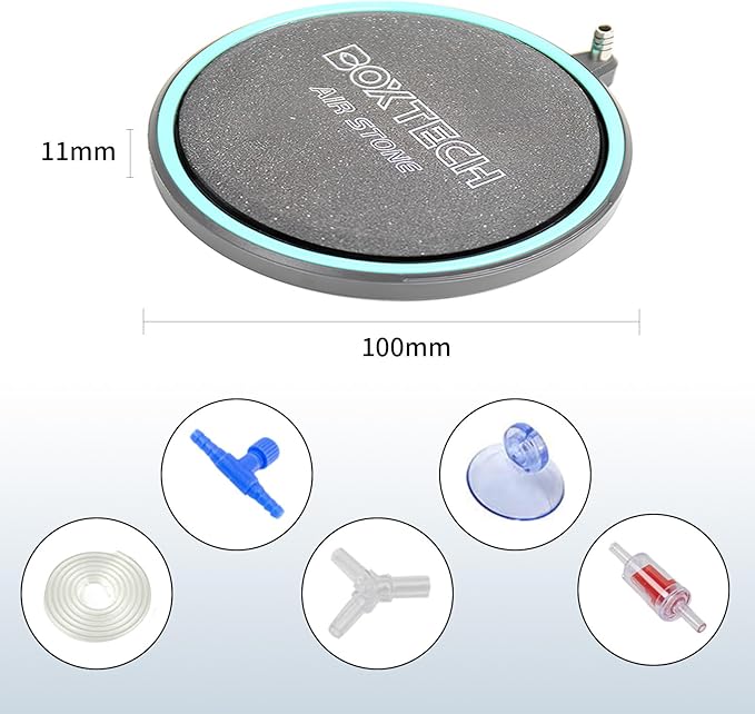 UPETTOOLS 4 Inch Air Stone for Aquarium – Quiet Large Round Airstone with Valve, High Efficiency Oxygen Diffuser for Enhanced Water Circulation, Ideal for Medium Freshwater & Saltwater Fish Tanks