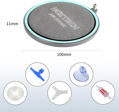 UPETTOOLS 4 Inch Air Stone for Aquarium – Quiet Large Round Airstone with Valve, High Efficiency Oxygen Diffuser for Enhanced Water Circulation, Ideal for Medium Freshwater & Saltwater Fish Tanks