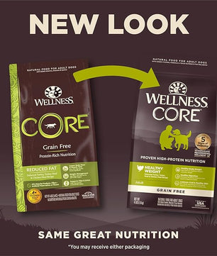 Wellness CORE Dry Dog Food, Grain-Free, High Protein, Natural, Healthy Weight Turkey & Chicken Recipe, (4-Pound Bag)