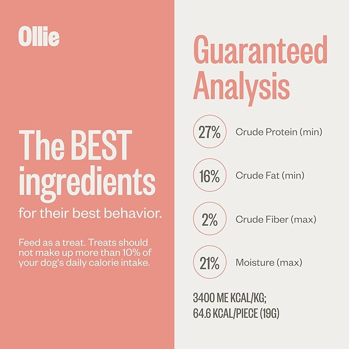 Ollie Beef & Sweet Potato Jerky Treats, 15 oz - All Natural Dog Treats Ingredients, Meat-First Recipe, No Preservatives or Fillers