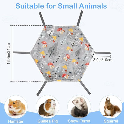 Glittme 3-Layer Ferret Hammock Soft Guinea Pig Hammock Washable Rat Hammock Hamster Cage Accessories Cozy Ferret Bed Toys for Small Animals Pet Sugar Glider