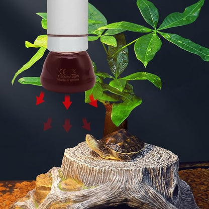 Mini Reptile Heat Lamp, 25w Infrared Ceramic Heat Emitter, No Light Emitting Reptile Heat Bulbs,Ceramic Heat Lamp for Amphibian, Chicken Coop,Cat, Turtle, Snake,Terrarium (1, 25 W)