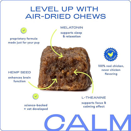 Native Pet Calming Chews for Dogs - Melatonin for Dogs Anxiety Relief - Grain Free All Natural Hemp Calming Treats & L-Theanine Helps Manage Stress & Separation Anxiety - Puppy Sleep Aid - 120 Chews