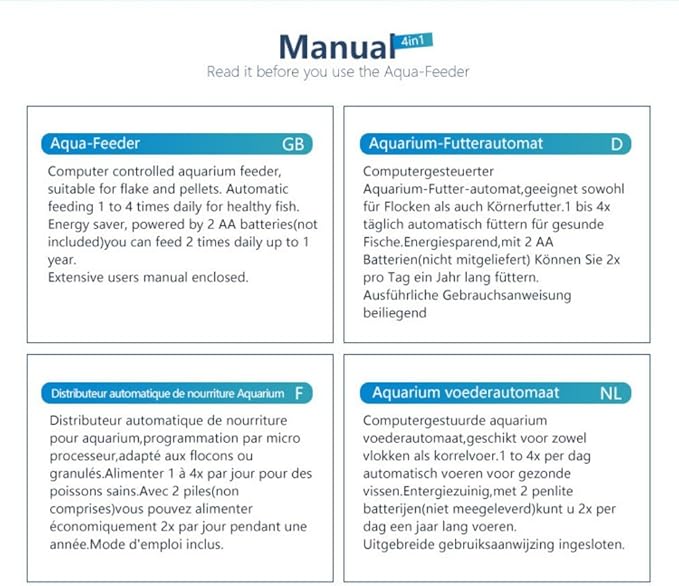 LONDAFISH Aquarium Fish Feeder, 0.175L Capacity, Plastic, Timer, Suitable for Pelleted, Particle, Flake Feeds