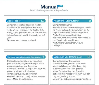 LONDAFISH Aquarium Fish Feeder, 0.175L Capacity, Plastic, Timer, Suitable for Pelleted, Particle, Flake Feeds