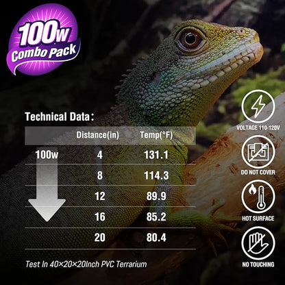 Leoterra 100W Reptile Tank Use Incandescent Night Black Heat Bulbs and 100w UVA Heat Lamp Bulbs Combo Pack E26 Base 110v Heat Lamp Bulbs for Leopard Gecko Bearded Dragon Heat lamp Long Service Life…