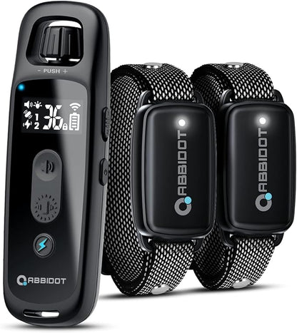 ABBIDOT Dog Shock Collar, 3300 FT Dog Training Collar with Remote, IPX7 Waterproof with 4 Training Modes, Rechargeable E-Collar for Small Medium Large Dogs (5-120 lbs)