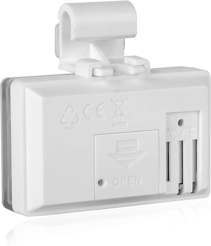 Digital Reptile Thermometer Hygrometer with Hook & Adhesive, LCD Display Temperature Humidity Gauge for Reptile Tanks, Terrariums, Bearded Dragon, Hermit Crab Accessories (-10℃~+50℃/20%-90% RH)