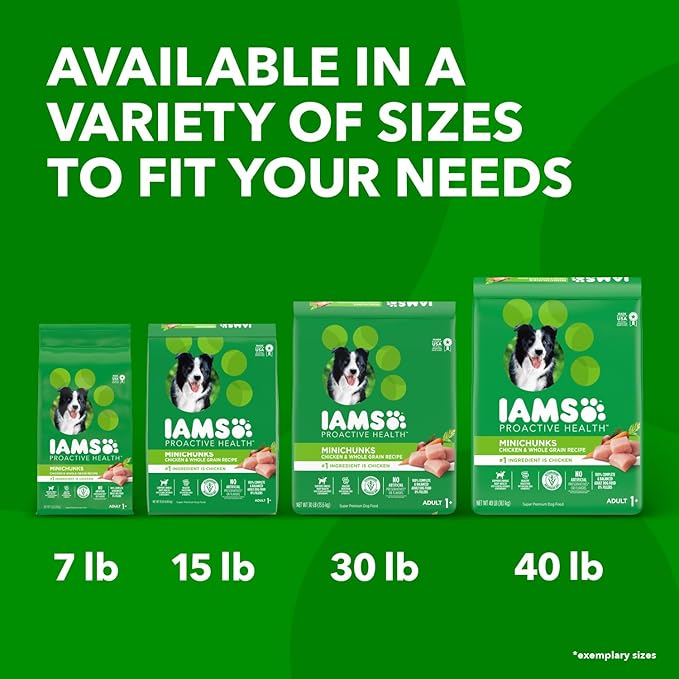 IAMS Proactive Health Minichunks Adult Dry Dog Food with Real Chicken, 7 lb. Bag