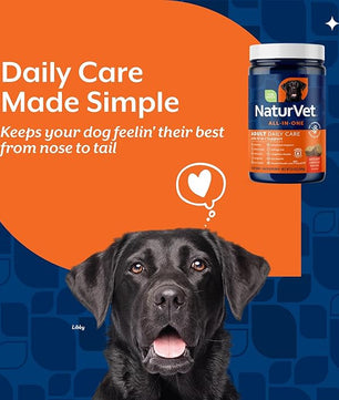 NaturVet All-in-One Adult Dog Daily Care, 10-in-1 Supplement Dog Soft Chews for Mobility, Skin, Digestion, Teeth, Cognition, Eyes, Hickory Smoked Bacon Flavored Pet Supplement for Dogs, 60 Count