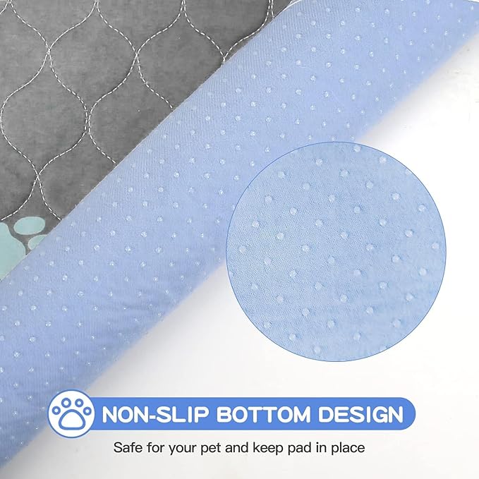 Aitmexcn Washable Puppy Dog Pee Pad, 100% Waterproof Whelping Training Mat for Puppy/Senior Dog, Fast Drying Reusable Puppy Pads for Indoor, Outdoor and Car Travel- 72'' x 72'' Llight Gray 1PC