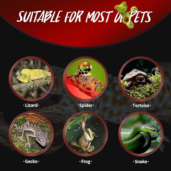 AOMRYOM 100W 2 Pack Infrared Heat Lamp Bulb Red Light Heat Bulbs for Pet Lizards Bearded Dragons Chameleons Snakes Reptiles & Amphibians