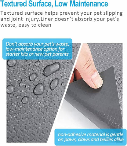 Bearded Dragon Tank Accessories, Reptile Terrarium Liner Substrate for Leopard Gecko, Snake, Lizard and Tortoise, Non-Adhesive Reptile Carpet Bedding for Reptile Tank, Grey