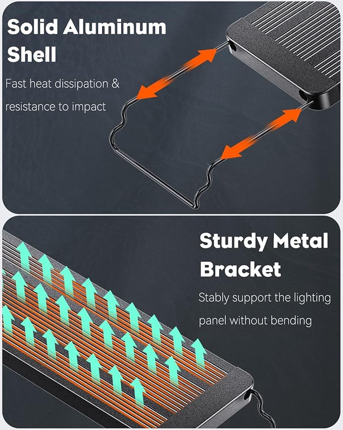 Pawfly 18W Saltwater Aquarium Light for 18" to 24" Fish Tanks Dimmable LED Reef Light for Coral Extendable Marine Fish Tank Light with Full Spectrum D/N Mode Timer Auto On/Off Adjustable Brightness
