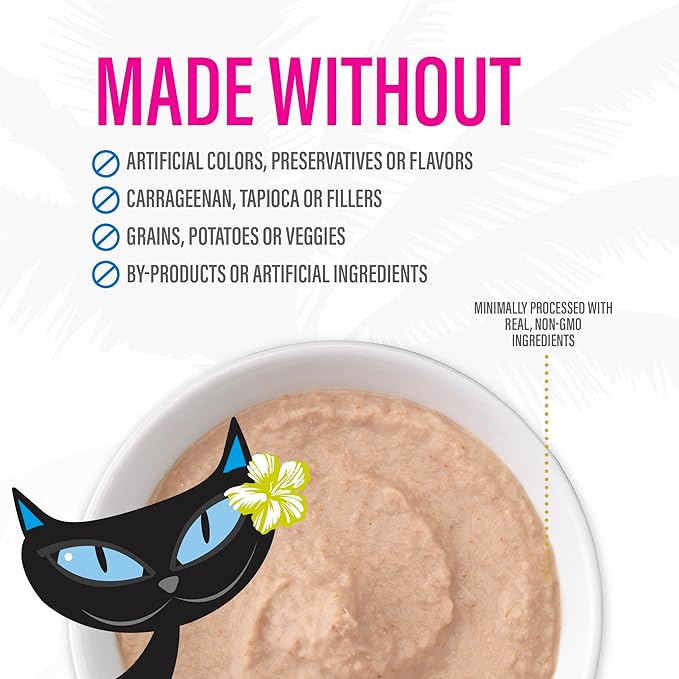 Tiki Cat Luau Velvet Mousse, Chicken & Salmon in Broth, Complete Nutrition for Balanced Diet, Wet Cat Food For All Life Stages, 2.8 oz. Pouch (Pack of 12)