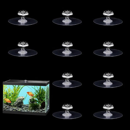 10 Pcs Aquarium Lid Handle, Acrylic Round Handles with Adhesive for Fish Tank Cover, Fish Tank Accessories, Aquarium Lid Handle Replacement