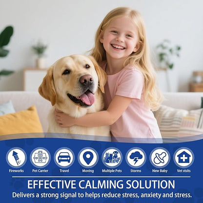 Dog Pheromone Calming Diffuser: Relaxing Pheromone Diffuser for Dogs Relief Stress Anxiety Fighting Scratching Barking, Dog Calming Pheromone Diffuser Kit with 2 Plug in Diffuser+4 Refill 48ml (6in1)