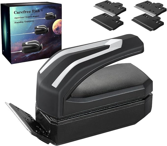Carefree Fish Aquarium Super Powerful Magnetic Cleaner Glass Fish Tank Magnet Brush with 4 Algae Scrapers Floating M