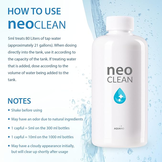 Neo Clean - Crystal Clear Water Treatment for Freshwater Aquariums - Removes Cloudiness Efficiently - Water Conditioner for Aquarium Tank - 1000ml