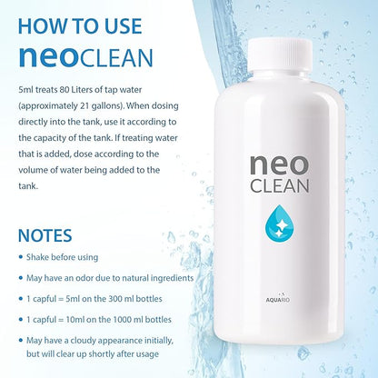 Neo Clean - Crystal Clear Water Treatment for Freshwater Aquariums - Removes Cloudiness Efficiently - Water Conditioner for Aquarium Tank - 1000ml