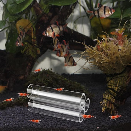 WEAVERBIRD 3-Tube Fish Shrimp Feeder - Acrylic Transparent Breeding Tube & Shelter for Aquarium Fish Tank Decorations
