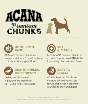 ACANA Premium Chunks in Bone Broth Grain-free Wet Dog Food Duck Recipe 12.8oz Cans (12 Count)