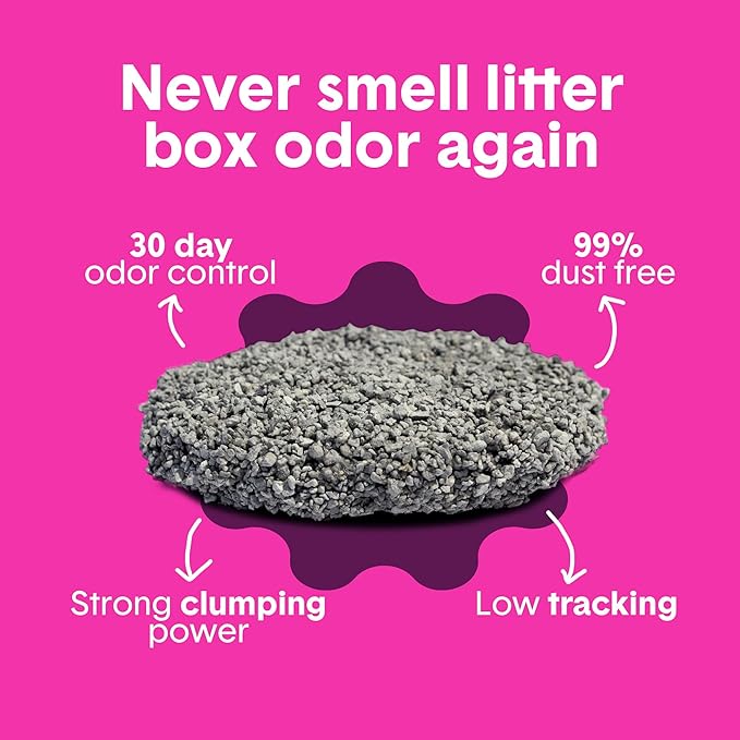 Boxie Glo Clumping Clay 30 Day Odor Control Cat Litter, 99.9% Dust-Free, Low Tracking, UV Light Attractant, 16 lb