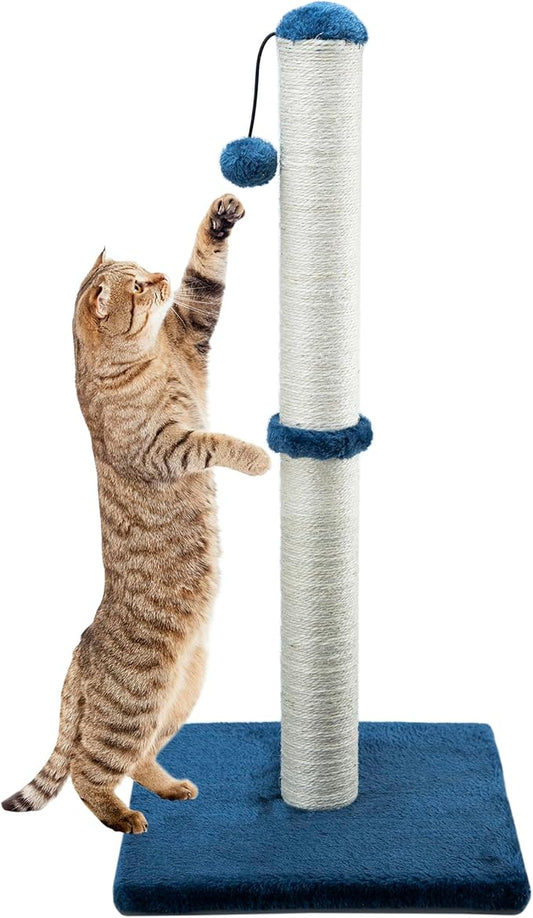 Dimaka 29" Tall Cat Scratching Post, Claw Scratcher with Sisal Rope and Covered with Soft Smooth Plush