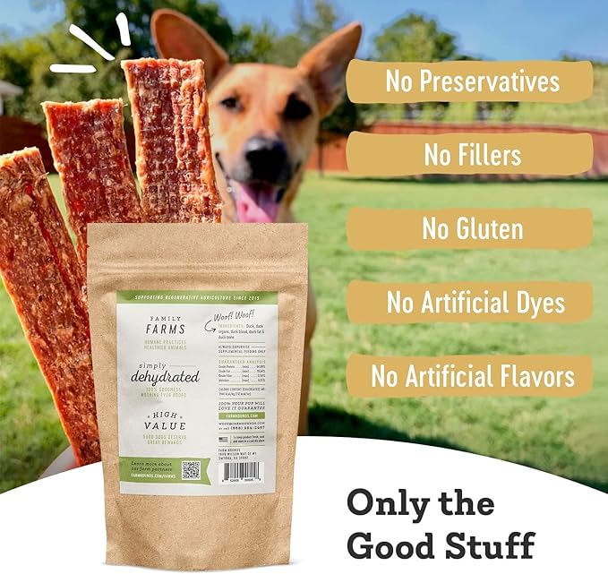 Farm Hounds - Duck Strips - Premium Natural Jerky for Dogs - Made from 100% Humanely Raised Duck - Great for Training & Treats - No Added Fillers - Made in USA - 4.5 oz - 2 Pack