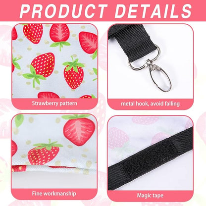 DZWLKJ Guinea Pig Hay Feeder, 2 Pack, 11 x 9 x 1 Inches, Rabbit Hay Feeder Bag, Stainless Steel, 600D Oxford, Watermelon and Strawberry