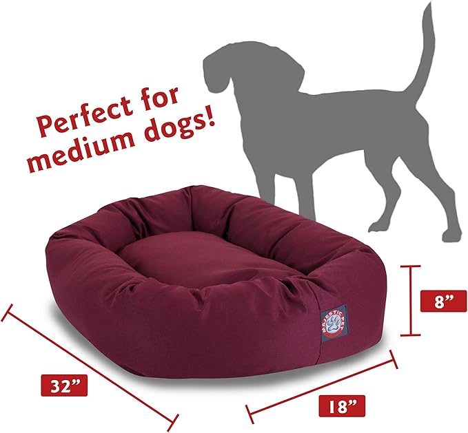 Majestic Pet 32 inch Burgundy Bagel Dog Bed Products