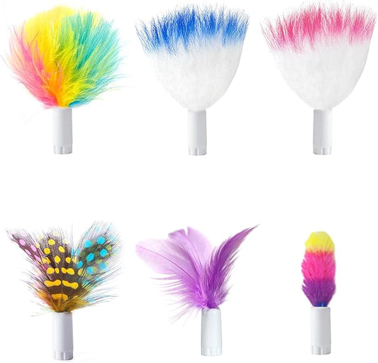 ORSDA 6PCS Feathers Replacement ONLY Interactive Cat Toys