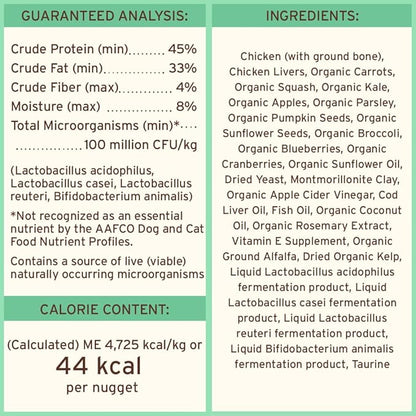 Primal Freeze Dried Dog Food Nuggets, Chicken; Complete & Balanced Meal; Also Use as Topper or Treat; Premium, Healthy, Grain Free, High Protein Raw Dog Food, 14 oz (Pack of 2)