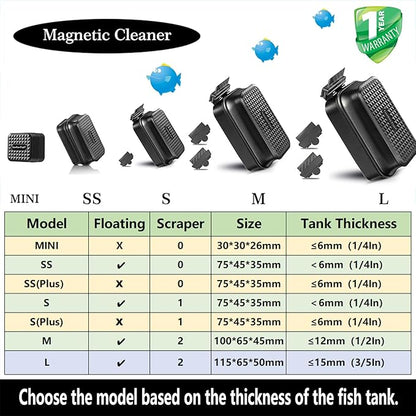 Carefree Fish Aquarium Super Strong Magnetic Cleaner for Glass Fish Tank Magnet Brush Algae Scrapers Floating