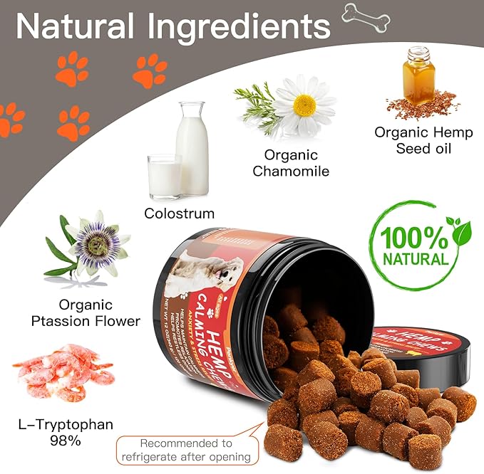 Advanced Calming Chews for Dogs - 120 Count Lamb Flavored Soft Chews for Anxiety, Stress & Barking Relief - All Ages & Sizes