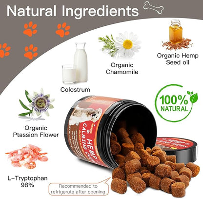 Advanced Calming Chews for Dogs - 120 Count Lamb Flavored Soft Chews for Anxiety, Stress & Barking Relief - All Ages & Sizes