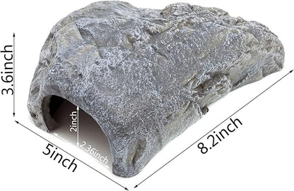JIHAQUA Reptile Rock Reptile Hide Cave Hideout Terrarium Habitat Decor Ornament Shelter (Style B)