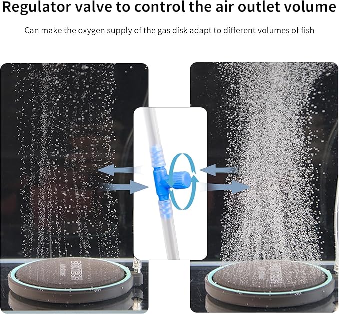 UPETTOOLS 5.2 Inch Air Stone for Aquarium – High Output Dissolved Oxygen Diffuser with Control Valve, Ultra-Quiet Nano Bubble Airstone for Large Fish Tanks, Breeding Tanks, Reef & Hydroponic Systems