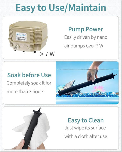 Pawfly 16 Inch Air Stone Cylinder for Larger Pumps Bubble Diffuser Release Tool for Large Aquariums Outdoor Pond Garden Circulation Systems and DWC Reservoirs