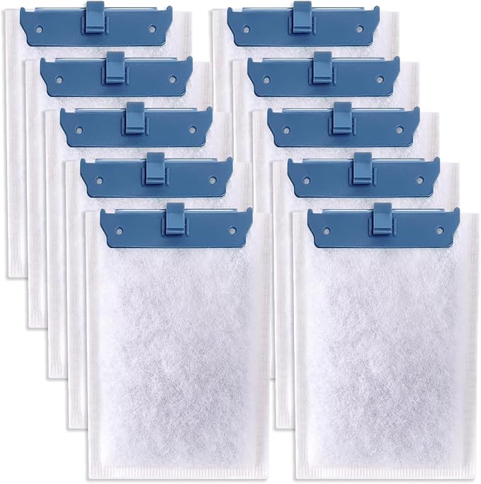 10 Pack Filter Cartridge Compatible with Whisper Bio-Bag Filters 10i/IQ10/PF10, Medium Replacement Filter Cartridges for Aquariums Compatible with ReptoFilte 20 gallons (90 GPH)