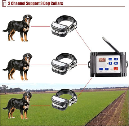 2 in 1 Wireless Dog Fence & Remote Training Collar, 2023 Pet Containment System, Dog Electric Boundary Container System, Adjustable Control Range, Waterproof, for 1 2 3 Dogs,for1dog