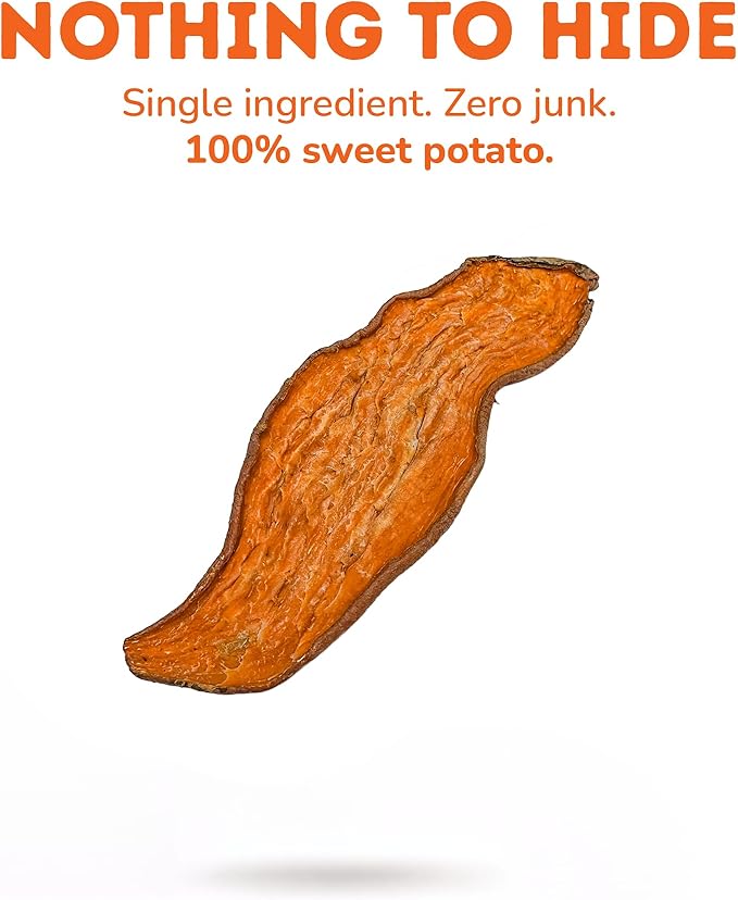 Davie's Sweet Potato Dog Treats - Healthy Dog Chews, Low Fat, Made in USA, 1 lb Bag - Pack of 5